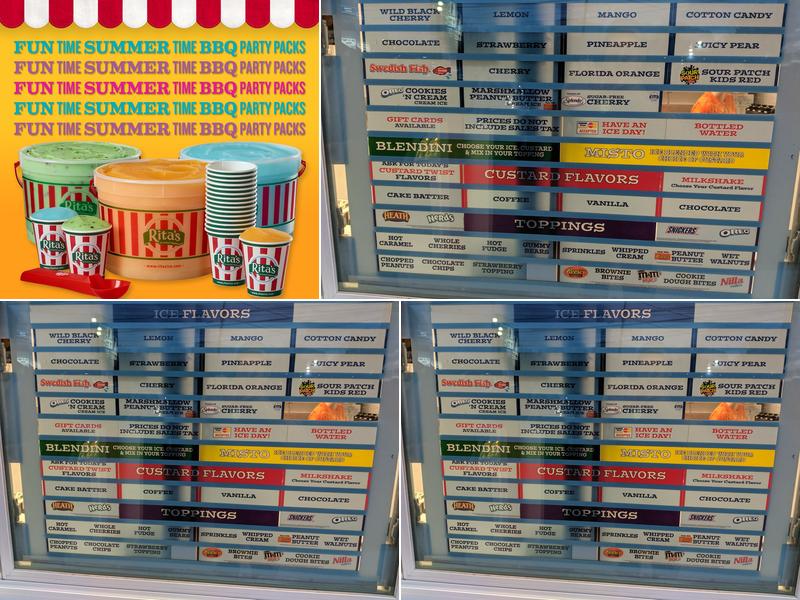 Rita's Italian Ice & Frozen Custard Menu