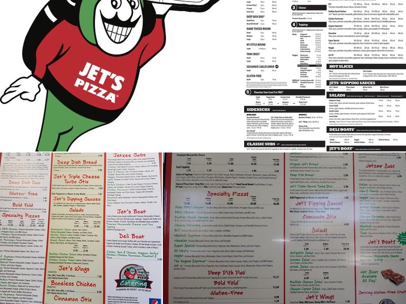 Jet's Pizza Menu
