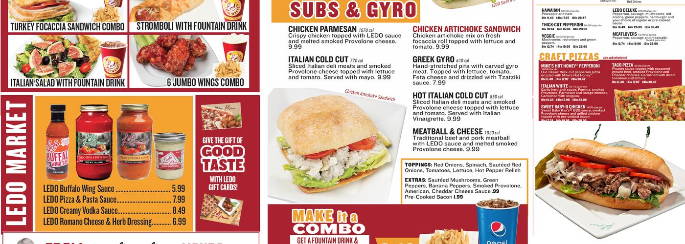 Ledo Pizza Menu
