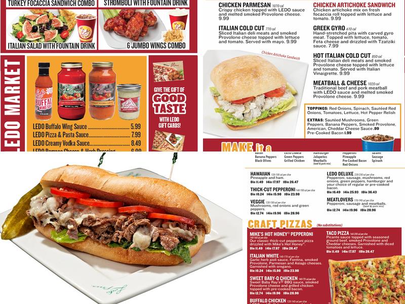Ledo Pizza Menu