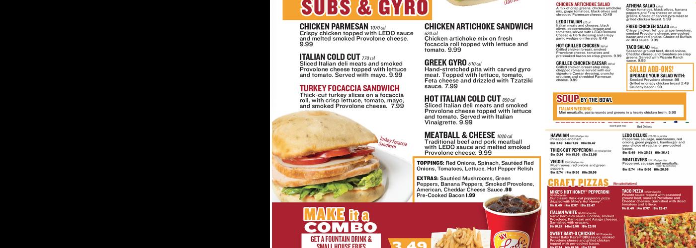 Ledo Pizza Menu