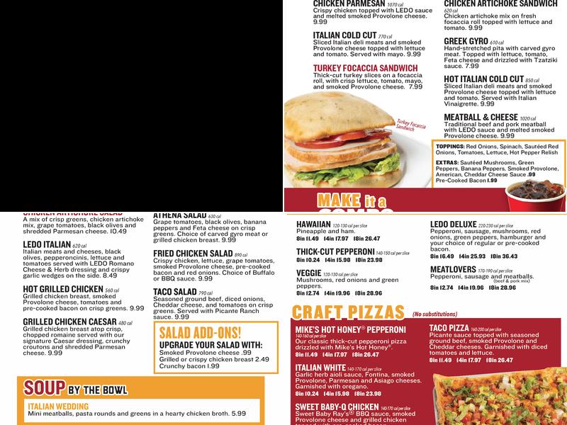 Ledo Pizza Menu