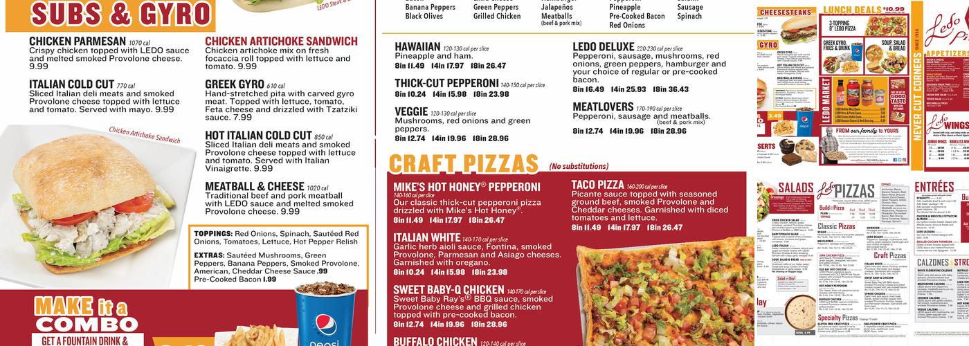 Ledo Pizza Menu