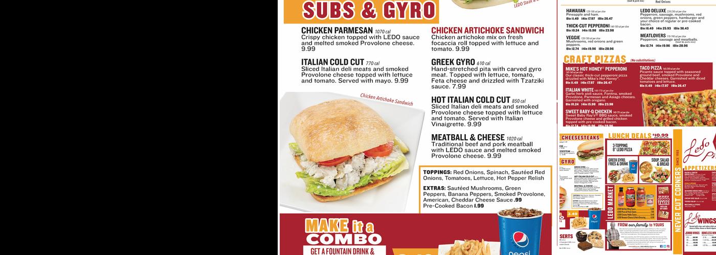 Ledo Pizza Menu