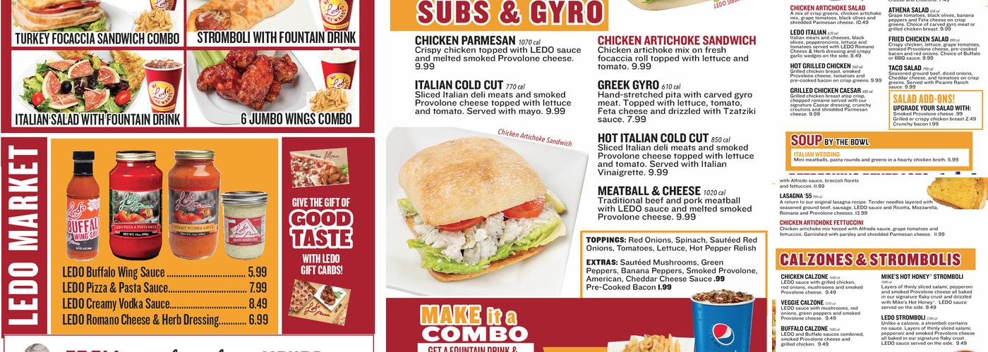 Ledo Pizza Annapolis, MD Menu