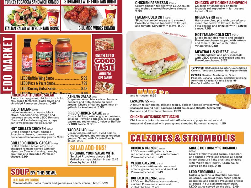 Ledo Pizza Annapolis, MD Menu