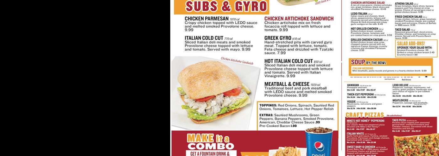 Ledo Pizza Menu