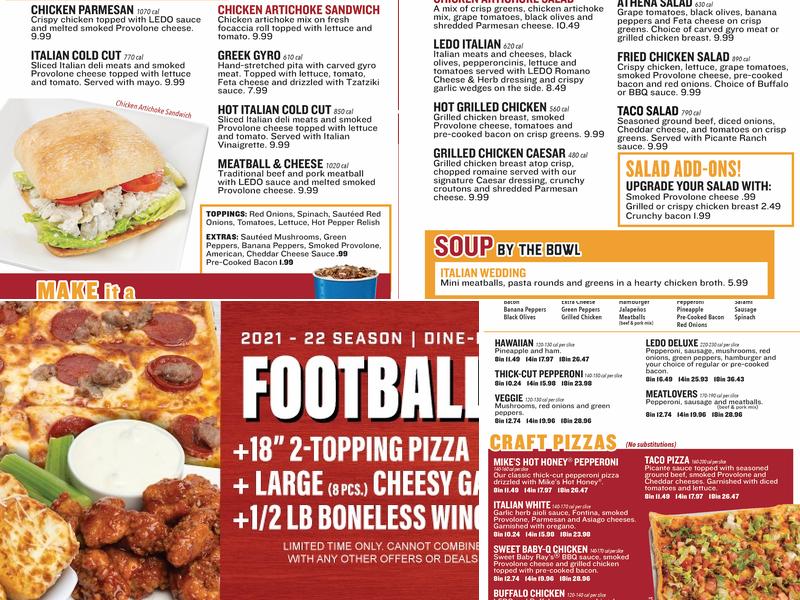 Ledo Pizza Menu