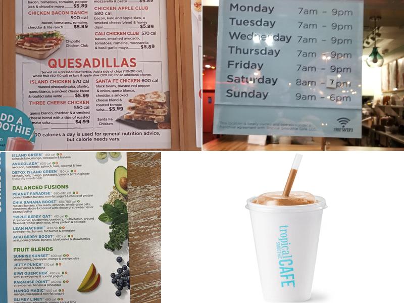 Tropical Smoothie Cafe Menu