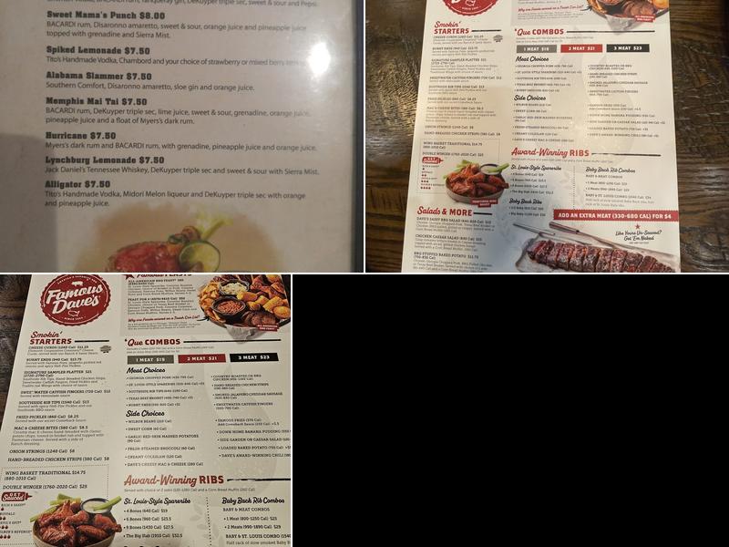 Famous Dave's Bar-B-Que Menu