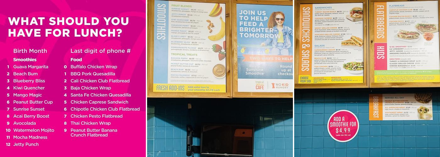Tropical Smoothie Cafe Menu