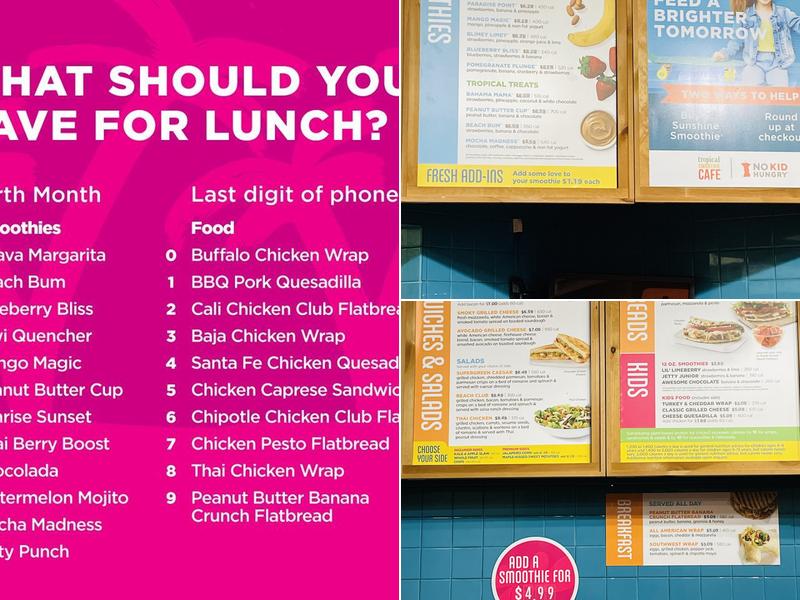 Tropical Smoothie Cafe Menu