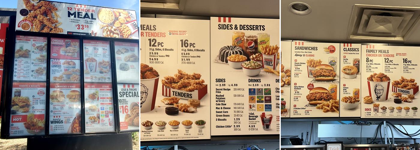 KFC Menu