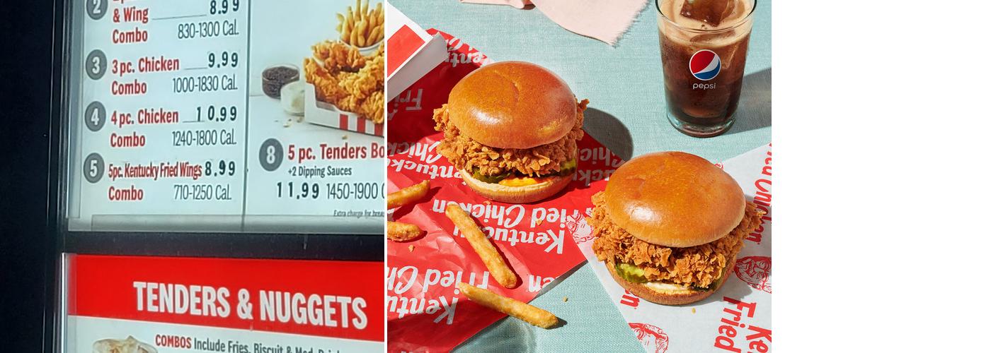 KFC Menu