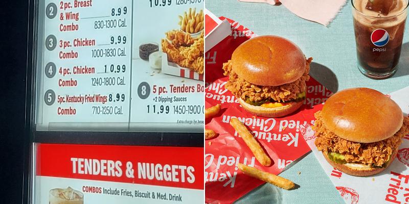 KFC Menu