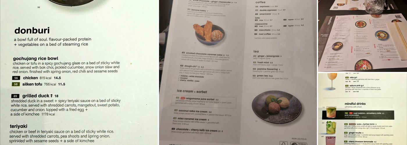wagamama chichester Menu