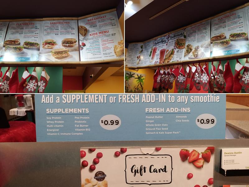 Tropical Smoothie Cafe Menu