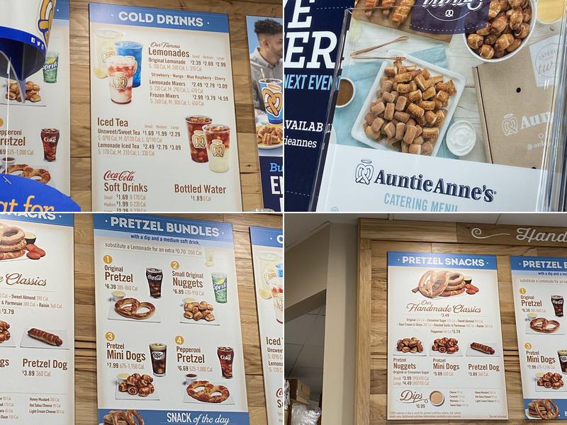 Auntie Anne's Menu