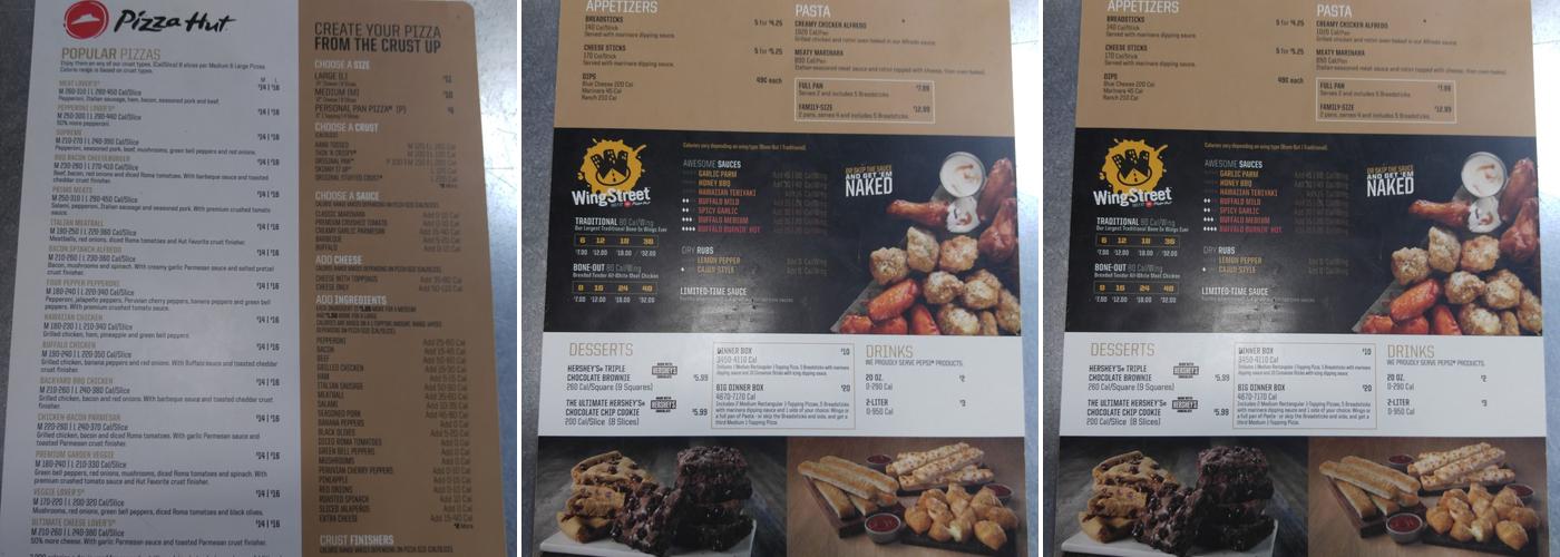 Pizza Hut Menu