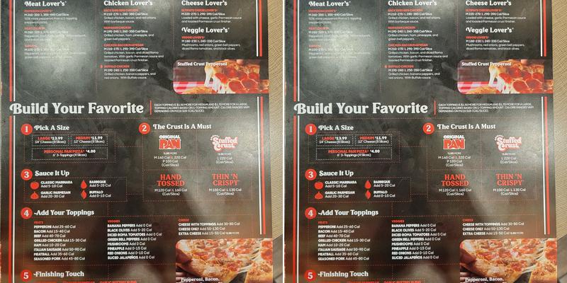 Pizza Hut Menu