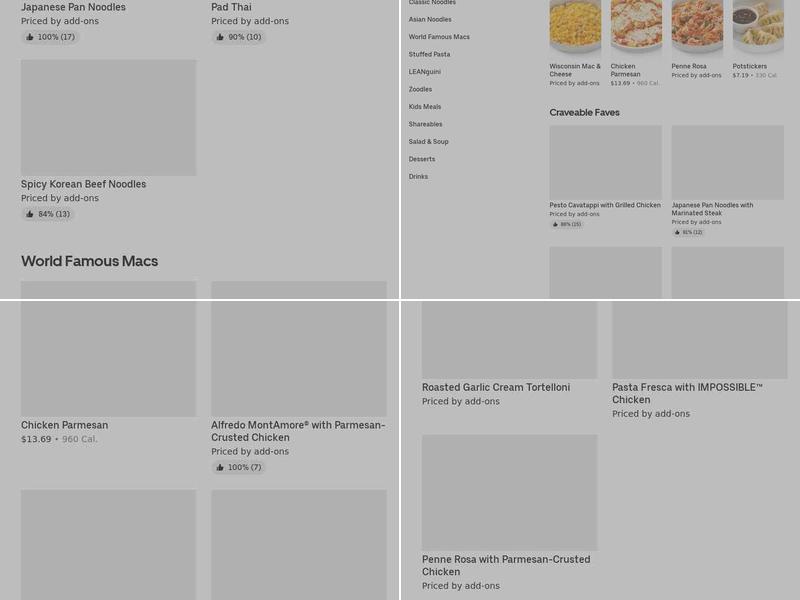 Noodles and Company Menu