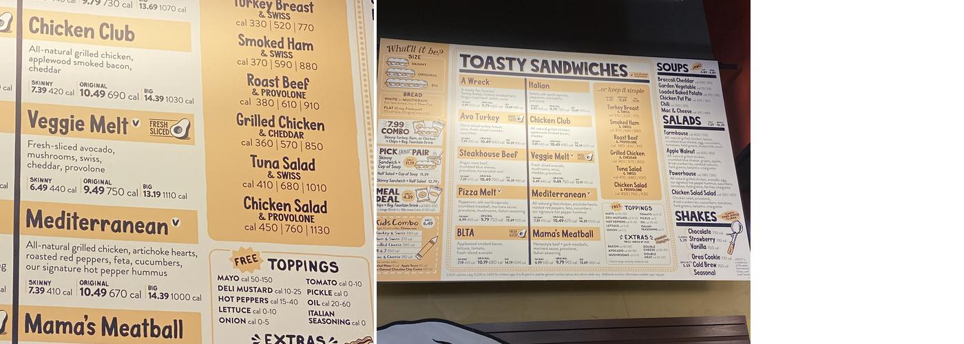 Potbelly Sandwich Shop Menu