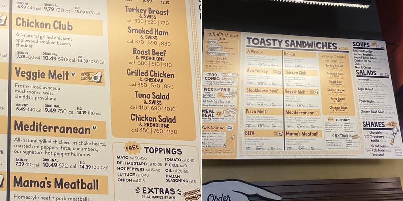 Potbelly Sandwich Shop Menu