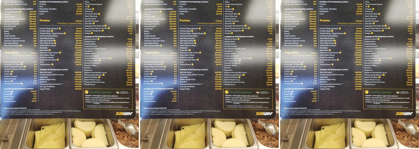 Subway Menu