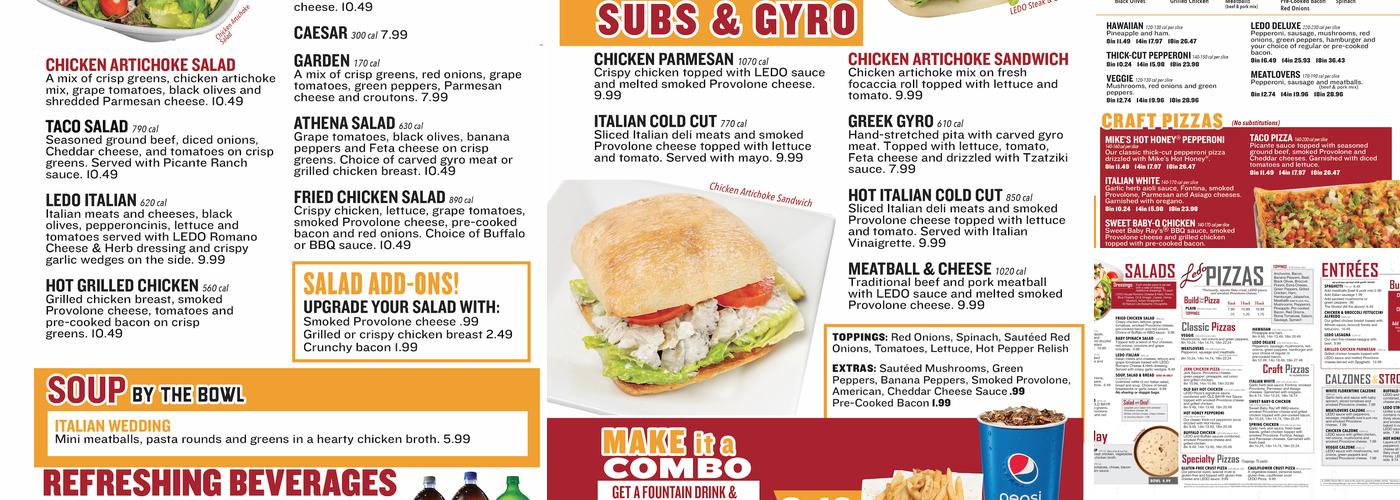Ledo Pizza Menu