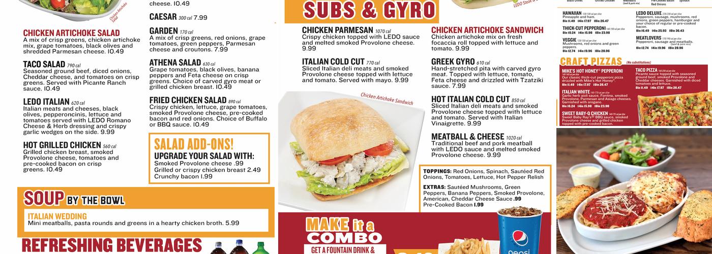 Ledo Pizza Menu