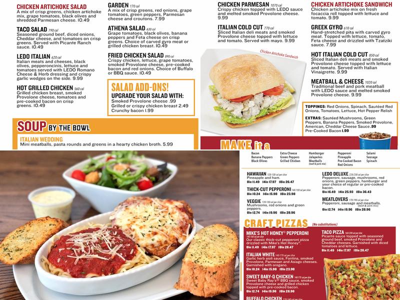 Ledo Pizza Menu