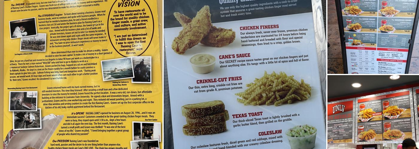 Raising Cane's Chicken Fingers Menu