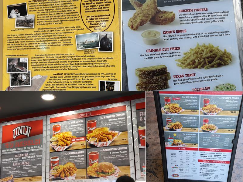 Raising Cane's Chicken Fingers Menu