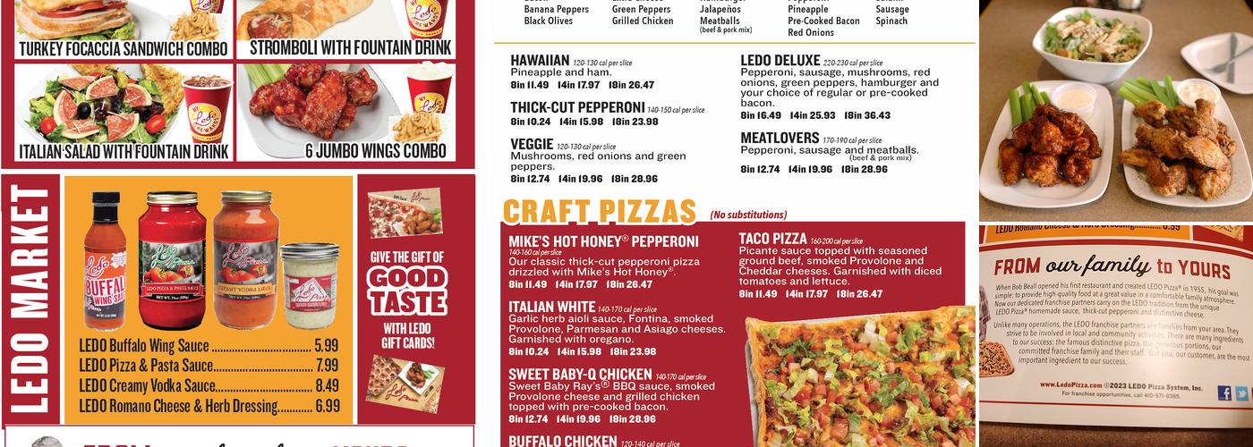 Ledo Pizza Menu