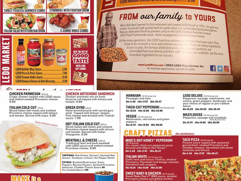 Ledo Pizza Menu