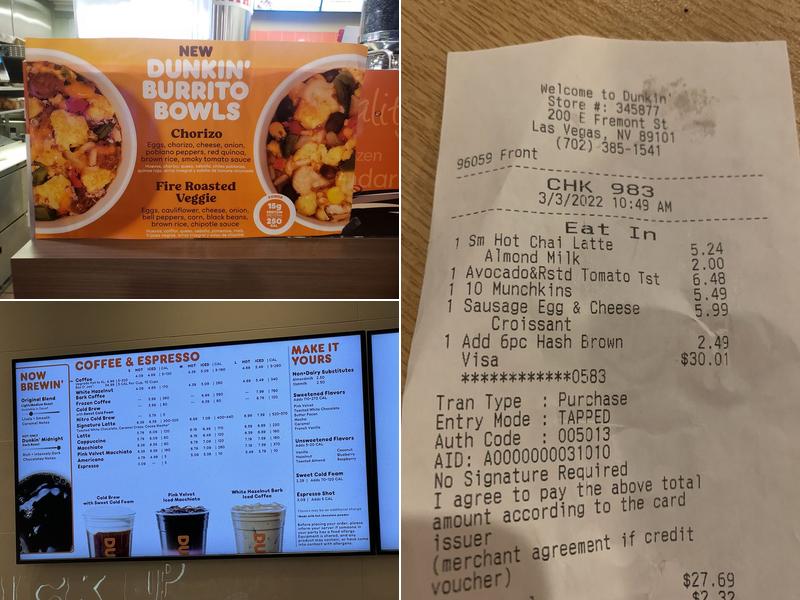 Dunkin' Menu