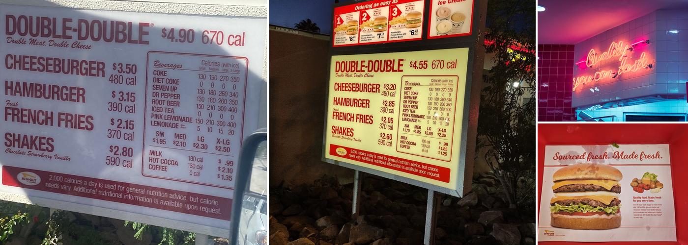In-N-Out Burger Menu
