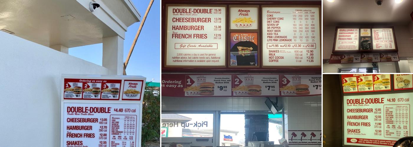 In-N-Out Burger Menu