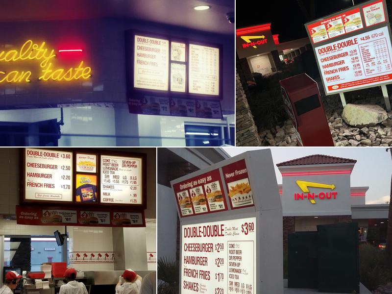 In-N-Out Burger Menu