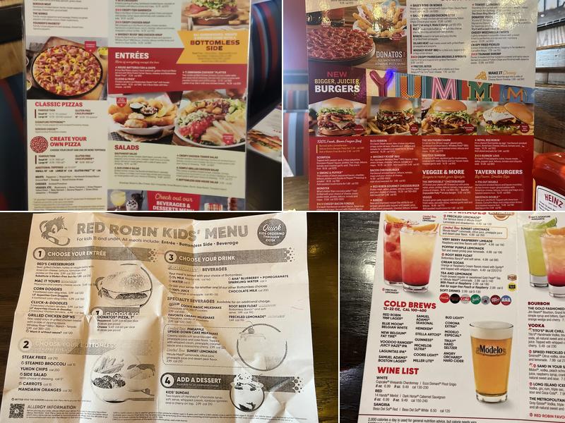 Red Robin Gourmet Burgers and Brews Menu