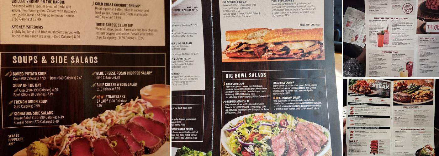 Outback Steakhouse Menu