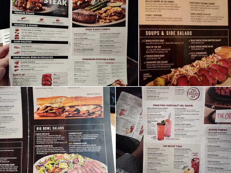 Outback Steakhouse Menu