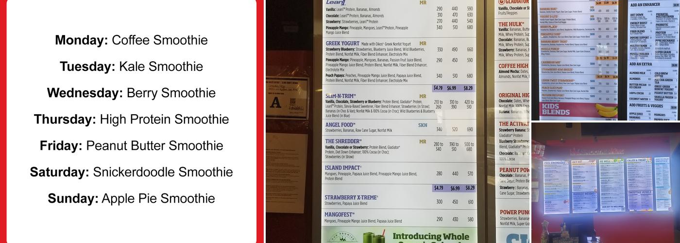 Smoothie King Menu