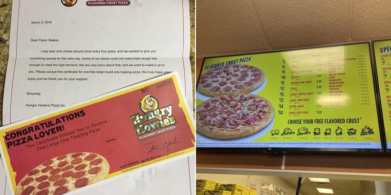 Hungry Howie's Pizza Menu