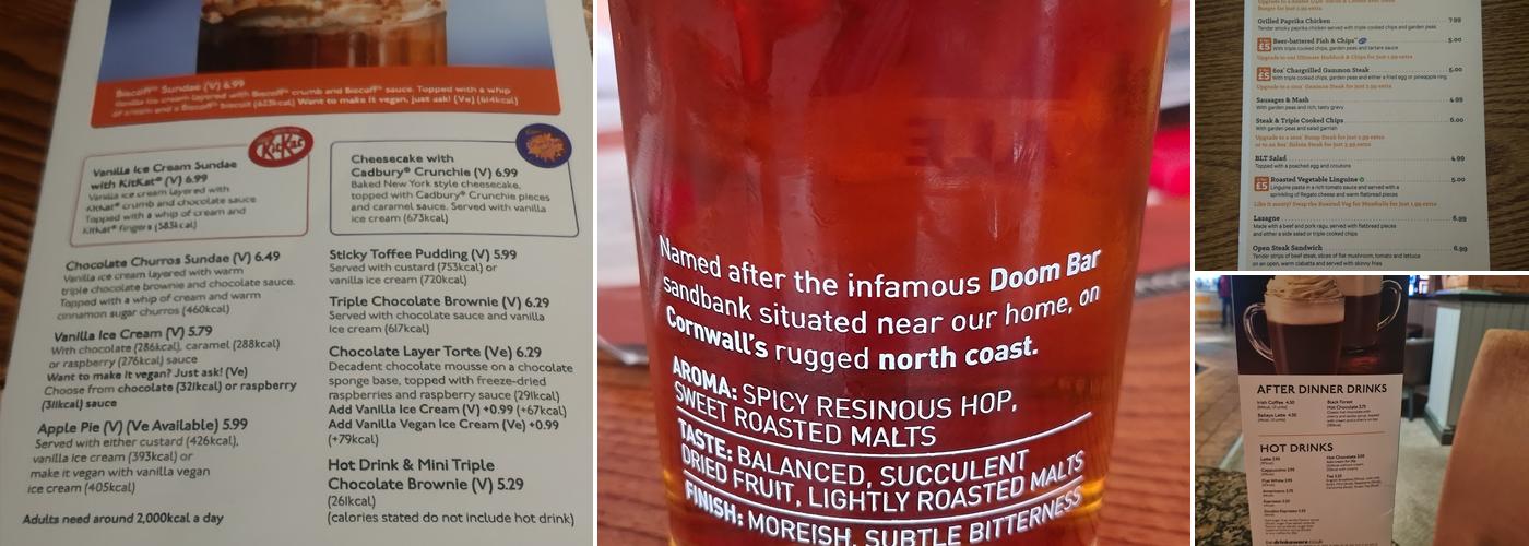 Carnon Inn Beefeater Menu