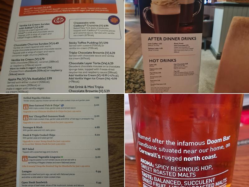 Carnon Inn Beefeater Menu