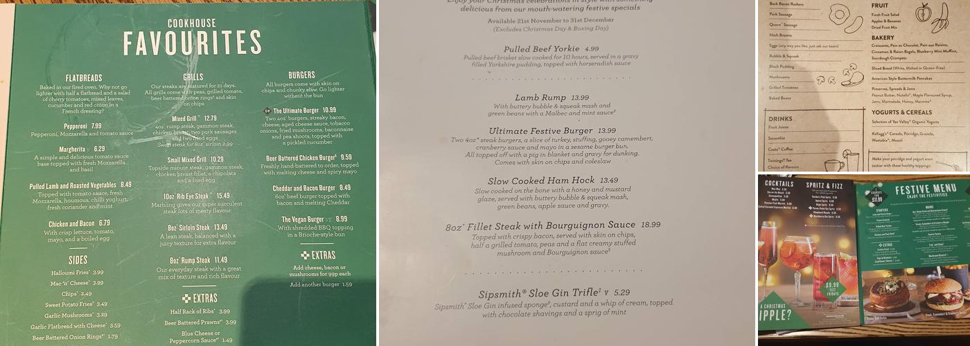 Penhale Round Cookhouse + Pub Menu
