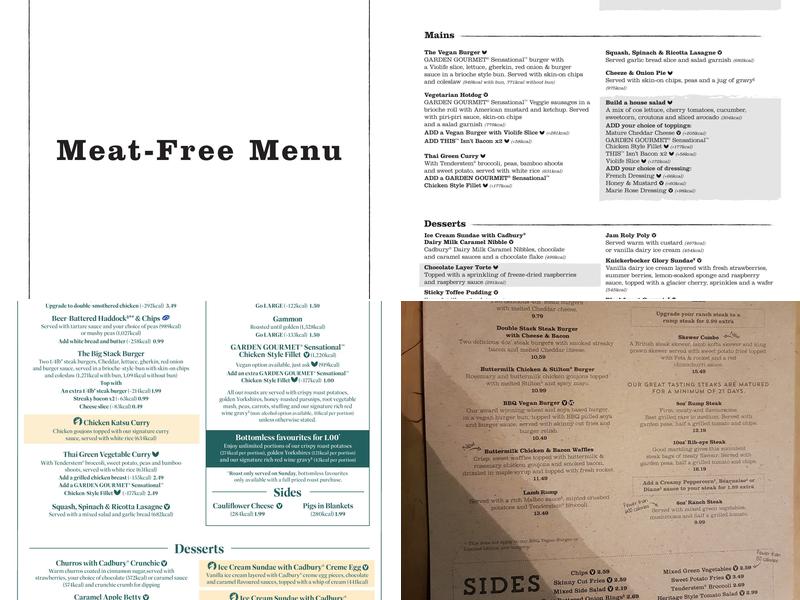 Liskeard Tavern Menu