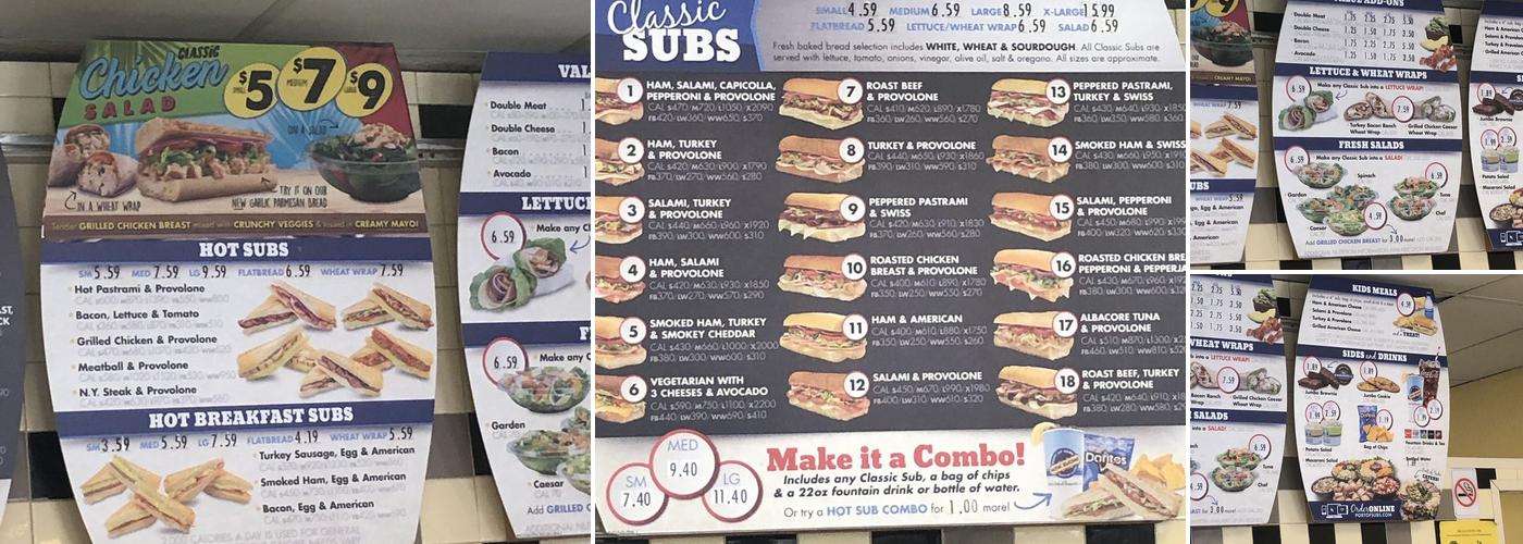 Port of Subs Menu