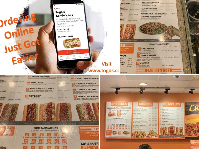 TOGO'S Sandwiches Menu